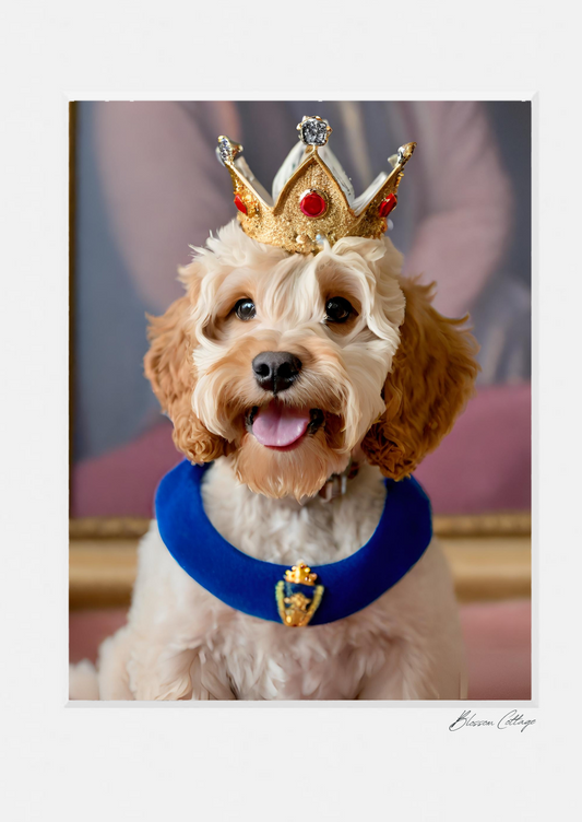 "Royal Paws: Cockerpoo Crowned Splendor"