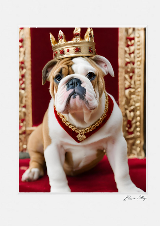 Bulldog - "Regal Bulldog: The Crowned Canine Monarch"