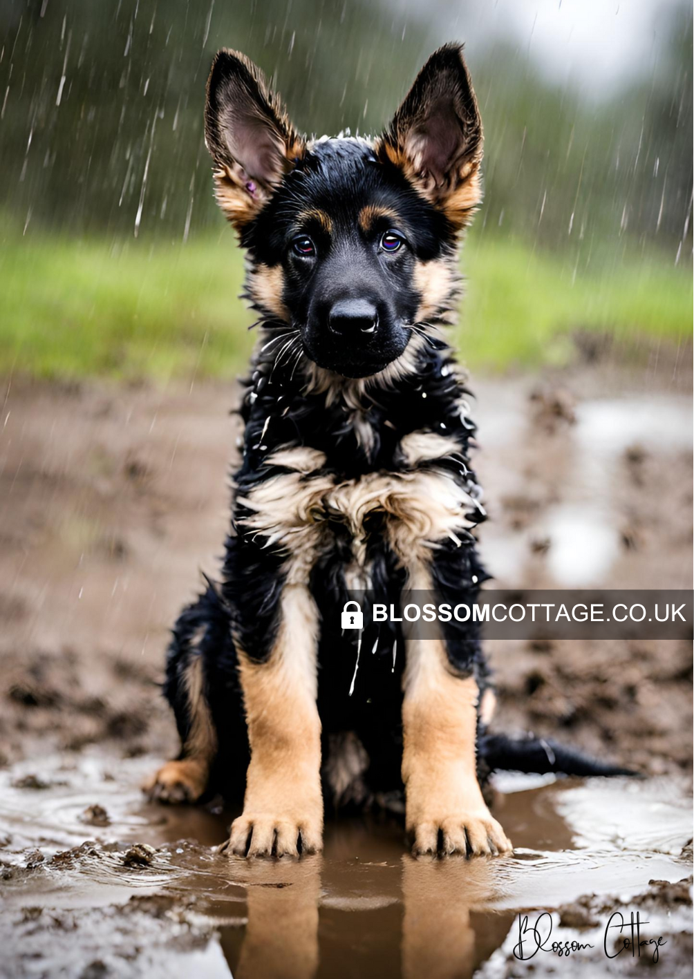 German Shepherd - "Rainy Day Adventure"